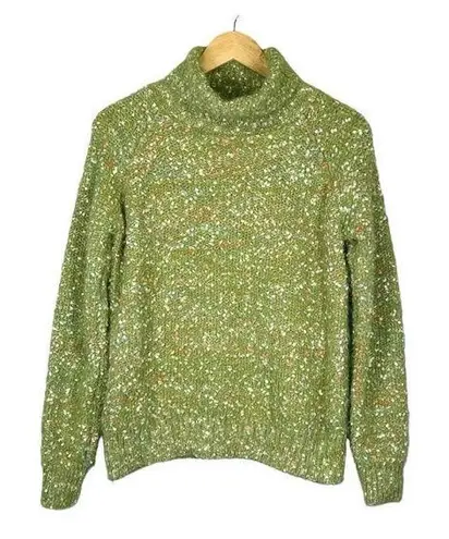 Adora Turtleneck Speckled Green Super Soft Sweater Women Size Small