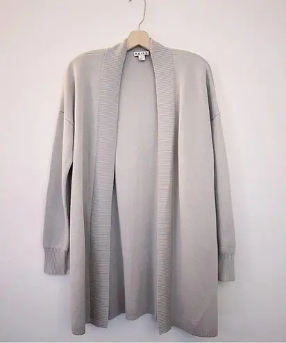 Reiss  Marley Ribbed Open Cardigan Grey Wool