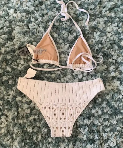 Nightcap Spiral Lace Bikini Honeymoon 1 2 S Ivory White Crochet Lace