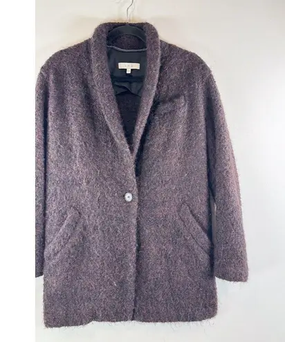IRO Womens Blazer Burgundy Rafa One Button Oversized Alpaca Wool Jacket 36 Small