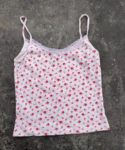 Brandy Melville White Flower Tank Top