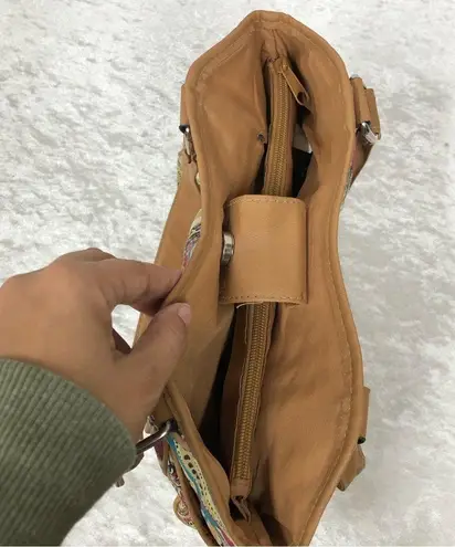 Y2k paisley shoulder handbag purse cotton & linen blend