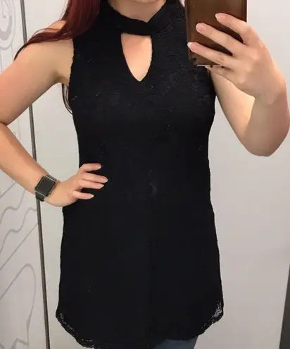 Lily Star black lace keyhole mini dress