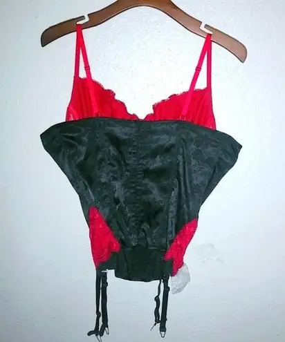 Frederick's of Hollywood M 36 Bustier Bra Garter Belt Set Lingerie