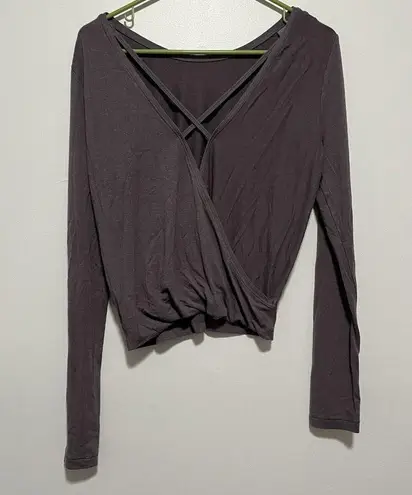 Sweaty Betty  Tranquil Yoga Open Back Long Sleeve Top in Dusty Purple XS