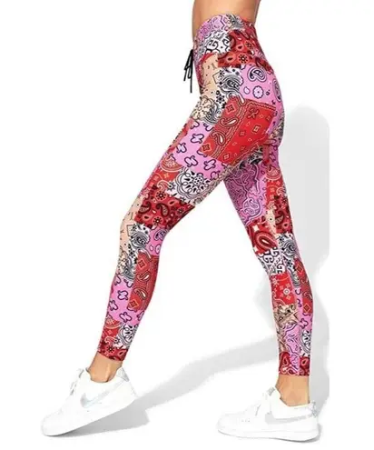 Eleven by Venus Williams Bandana Babe 7/8 Leggings MSRP $98 size large Red