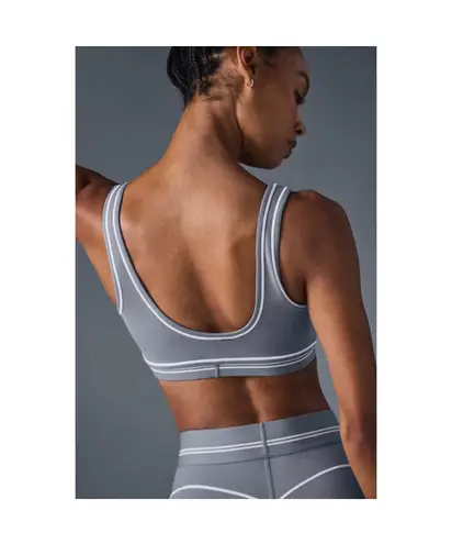 Alo Yoga Airbrush Heart Throb Bra Steel Grey XS