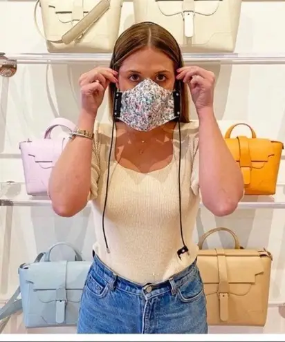 Dahlia Senreve Floral Print Cotton Face Mask in in Daze NEW