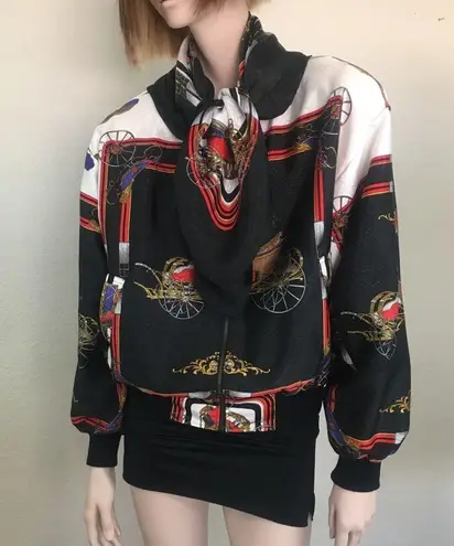 Vintage 80s 90s Scarf Bomber Jacket