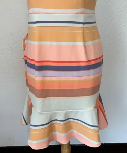 Bar III Pastel Striped Faux Wrap Sleeveless Dress