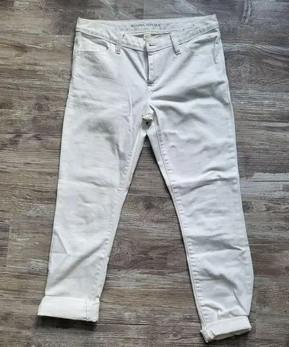 Banana Republic  White Solid Sculpt Skinny Crop Summer Capri Jeans Womens Size 27