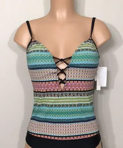 Bleu Rod Beattie  plunge neck tankini top. NWT