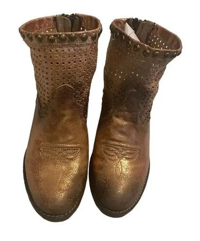 Circle G Women’s Studded Cut Out Ankle Boots Toffee Size 6 SEE DESCRIPTION