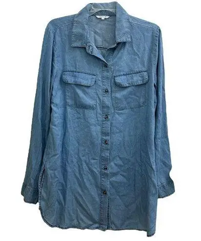 Cavalini Chambray Denim Button Down Top NWT