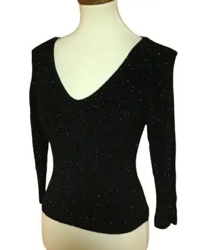 Vintage 80s shimmery n sparkly v neck top