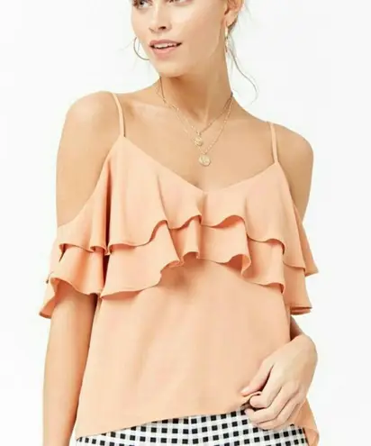 Forever 21 NWT Open Shoulder Ruffle Top