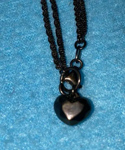 MILOR ITIALY .925 chocolate vermeil sterling silver chain puffy heart anklet Brown