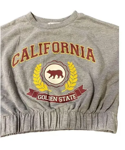 Derek Heart  California Golden State cropped lightweight sweatshirt size Small