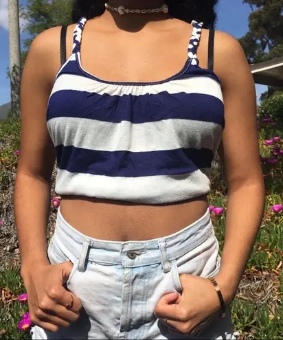 julie's closet Nautical striped racerback top with crotchet, racerback tank, crochet tank top