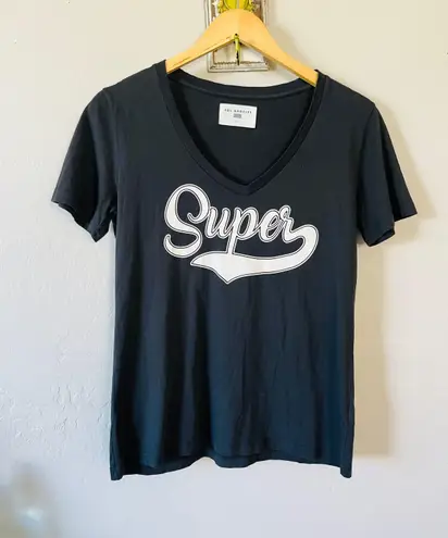 Evereve NWOT Sol Angeles Super v neck tee black S