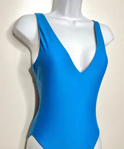 Summersalt Back Flip One Piece V Neck Cobalt, Aqua Swimsuit 2