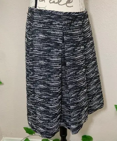 Tahari Tweed Pleated Black Skirt