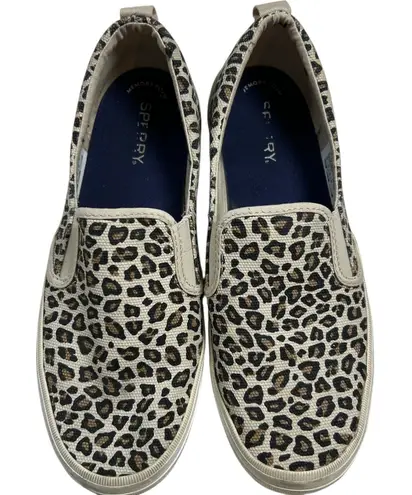 Sperry  Women's Slip On Sneakers Leopard Print Memory Foam Comfort Shoes - Image 1