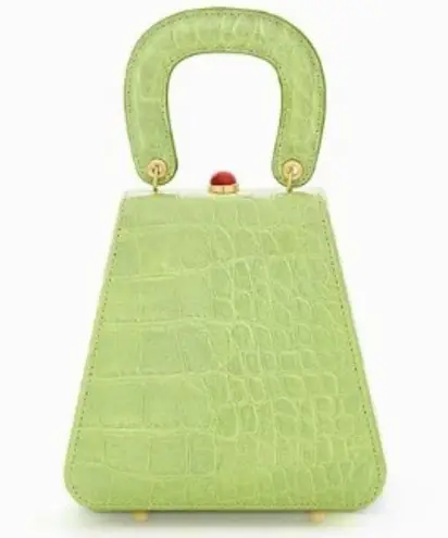 STAUD ππ Kenny Bag Pistachio Crocodile Embossed