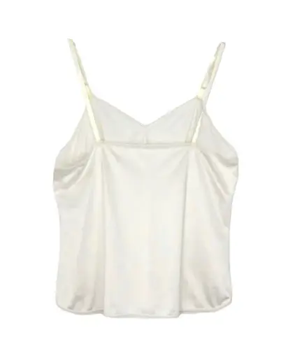 Vanity Fair 1990s White Satin Slip Cami Lace Trim Vintage Lingerie Boudoir 36