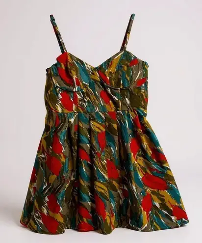 JACK Womens S Multicolor Abstract Print Sleeveless Dress