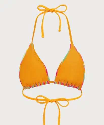 Berlook Plush Texture Stripe Halter Bikini Top and Bottom 09 Yellow Size M