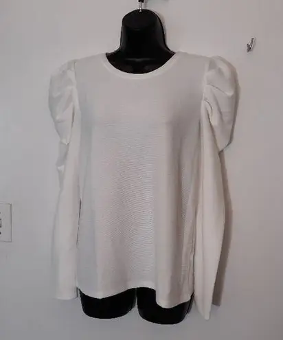 Nine West  white puffy sleeve sweater