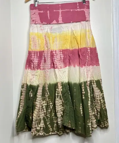 Tracy Evans Limited Long Tie Dye Skirt Size Large Fold Over Waist Boho Hippie