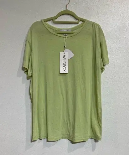 Wildfox  Margarita Green Burnout Manchester Tee Sz S NWT