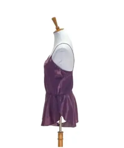 Vintage Barbizon Boutique Satin Remarque Sz S Purple Sleep Romper Teddy