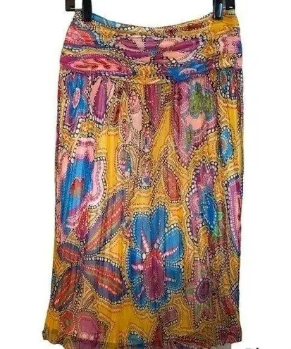 Lafayette 148 NEW YORK PINK BRIGHT MULTI COLORED MIDI LONG SKIRT 4