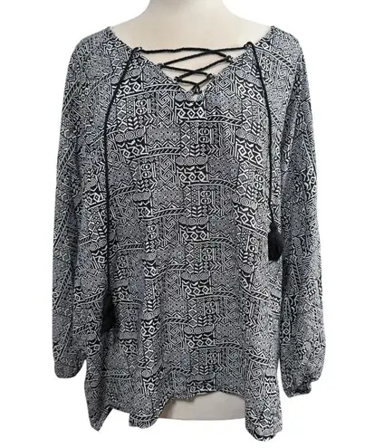 Women's Urban Mangoz Blouse, Black & White, Size Oversized L Size L