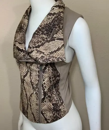 BCBGMAXAZRIA Maxazria Snakeskin Rare Moto Vest