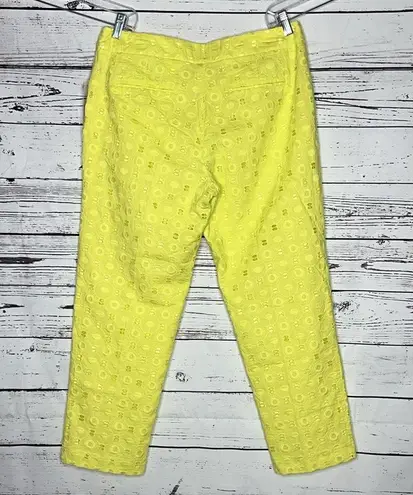 Isaac Mizrahi New York NWT Size 12 Citron Yellow Eyelet South Hampton Crop Pants