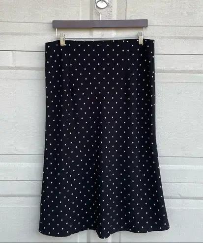 Rachel Zoe  Womens Skirt Black White Heart Print Midi Pull On Size 12