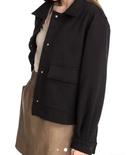 CHRLDR Olivia Terry Cloth Shacket in Black Small