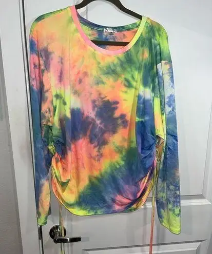 Orange Kiss Boutique Brand Plus Size Neon Tie Dye Side Scrunch Ties Size 3XL