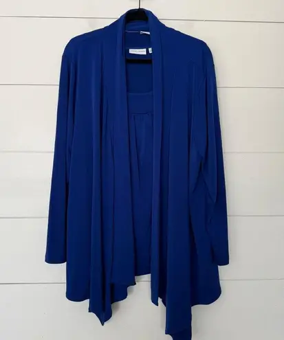 Susan Graver Women’s 2X Royal Blue Cardigan Stretchy Tank Set
