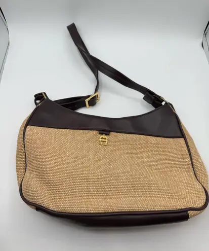 Etienne Aigner Vintage Jute Baguette Shoulder Bag
