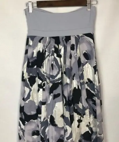 Susana Monaco Purple & Gray Strapless Rose Floral A-Line Maxi Dress 2