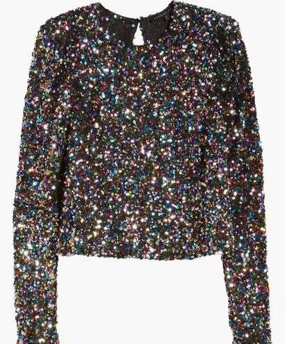 Endless Rose Long Sleeve Multi-Colored Sequin Top Size XS
