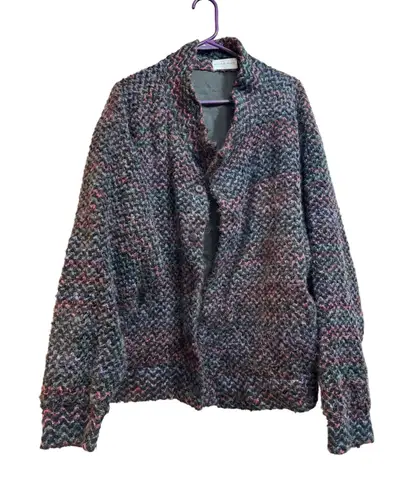 Allen Allen Allen Wah Knit Cardigan Sweater Colorful Button Front Coat Jacket L - Image 1