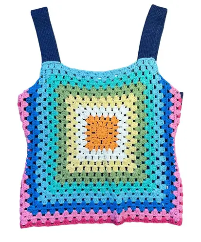 Andree by Unit Chasing Rainbows Crochet Tank Top Women's Size Medium Retro Boho - Image 1