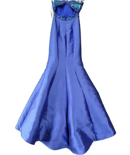 Madison James  Women Dress Size 0 Juniors Blue Elegant Maxi Gown Sultry Strapless