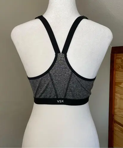 Victoria's Secret Victoria’s Secret VSX Sports Grey & Black Double Layer Racerback 34D Sports Bra